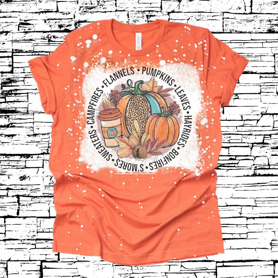 Best of Fall Pumpkins and Latte Bleached Tee