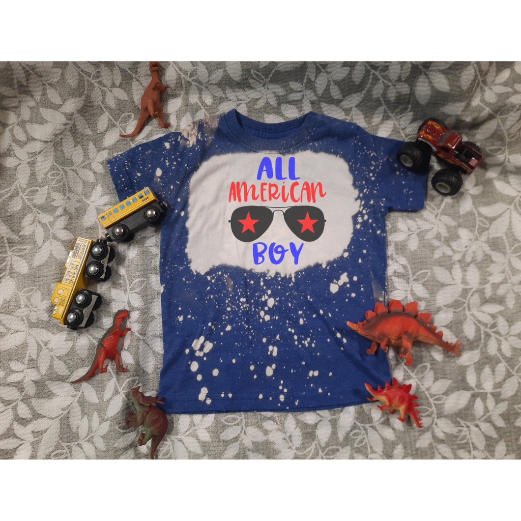All American Boy Toddler/Youth Bleached Tee