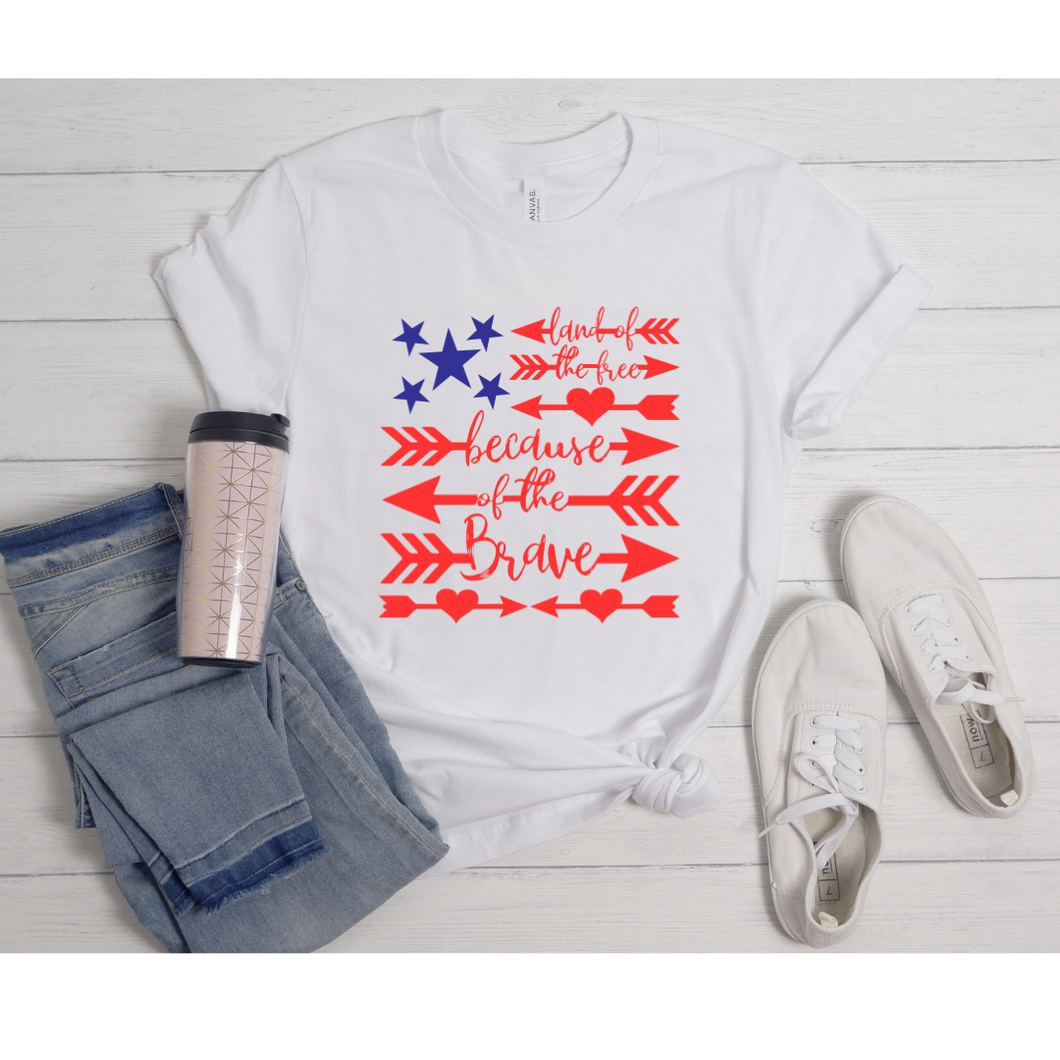 Land of the Free, American Flag Tee