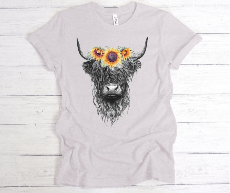 Sunflower Cow Graphic Tee