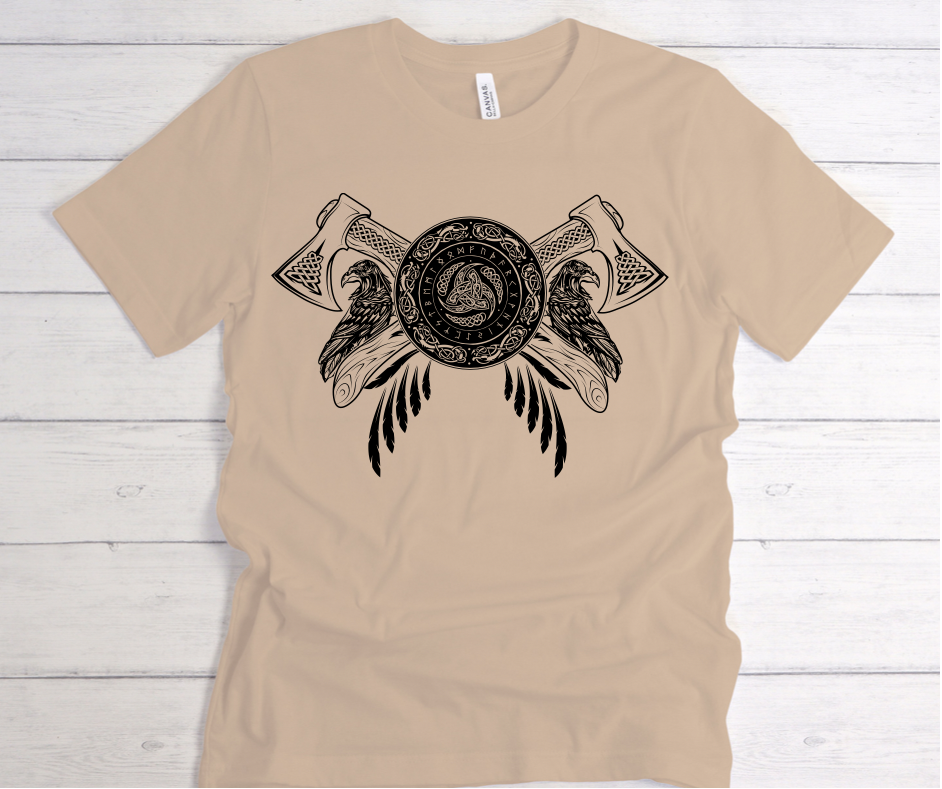 Viking Axe and Crow Graphic Tee